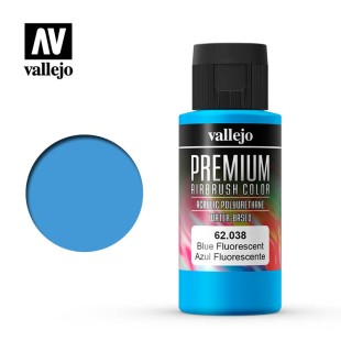 Краска для аэрографии Vallejo "Premium" цвет 62.038 (Fluorescent Blue), 60 мл