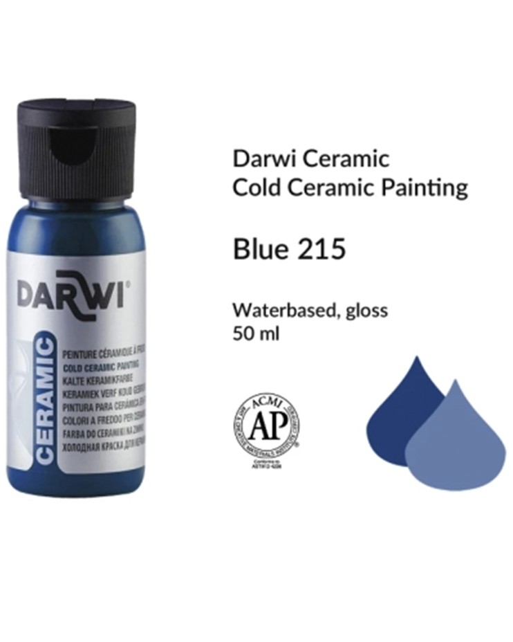 Краска для керамики Darwi "Ceramic" 215 Blue, 50мл