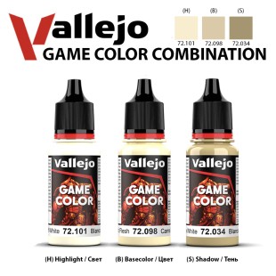Набор красок для моделизма Vallejo "Game Color" 3 штуки (№101, 098, 034) по 18мл