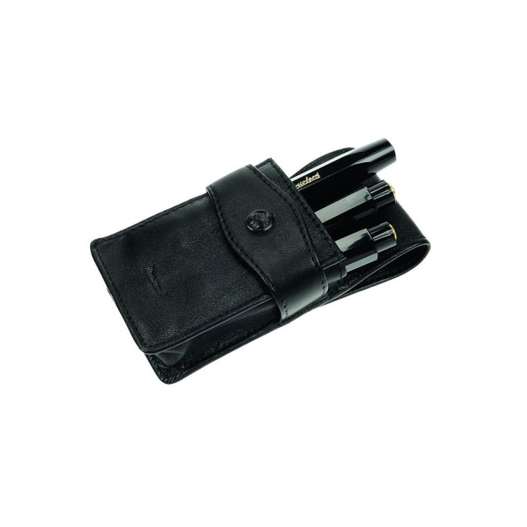 Пенал кожаный Kaweco "Flap Pouch" для 3 коротких ручек, Black (10000268)