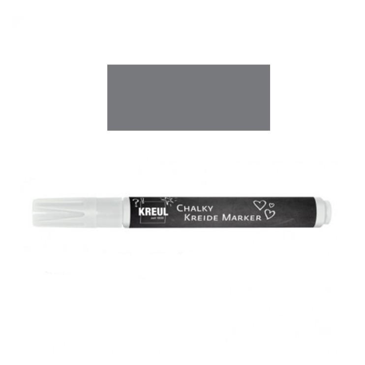 Маркер меловой Kreul "Chalky", 2-3мм, Вулканический серый