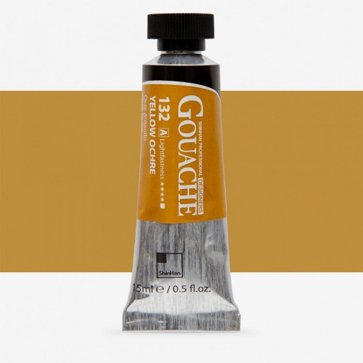 Гуашь Shinhan "Designers GOUACHE" №132(A) Yellow ochre (Охра желтая), туба 15мл