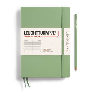 Блокнот в линейку Leuchtturm1917 "Medium" A5, 125л, 80гр/м², твердая обложка,Зеленый Шалфей