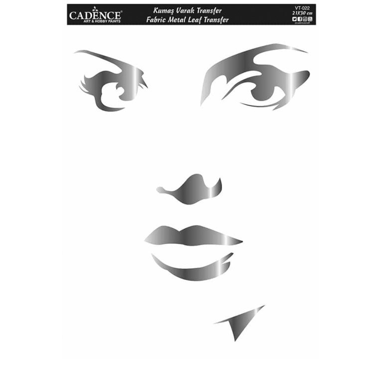 Трансфер "Fabric transfer" 21х30см, Silver VT022 лицо силуэт
