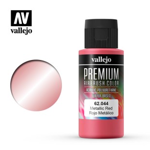 Краска для аэрографии Vallejo "Premium" цвет 62.044 (Metallic Red), 60 мл