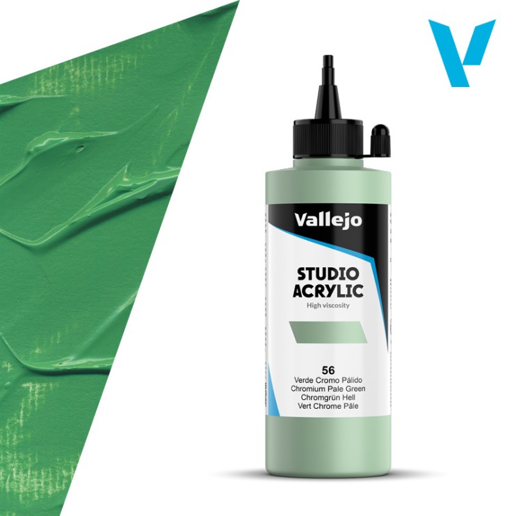 Акрил Vallejo "Studio" 56 Chromium Pale Green (Хром бледно-зеленый), 200мл