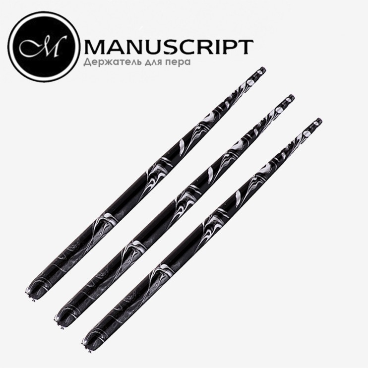 Набор держателей для пера Manuscript "Marble" черно-серебрянный (3 штуки)