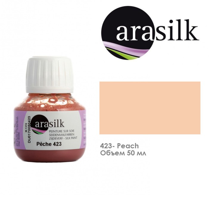 Краска для росписи по ткани "Arasilk" 50 мл, №423 Персиковый