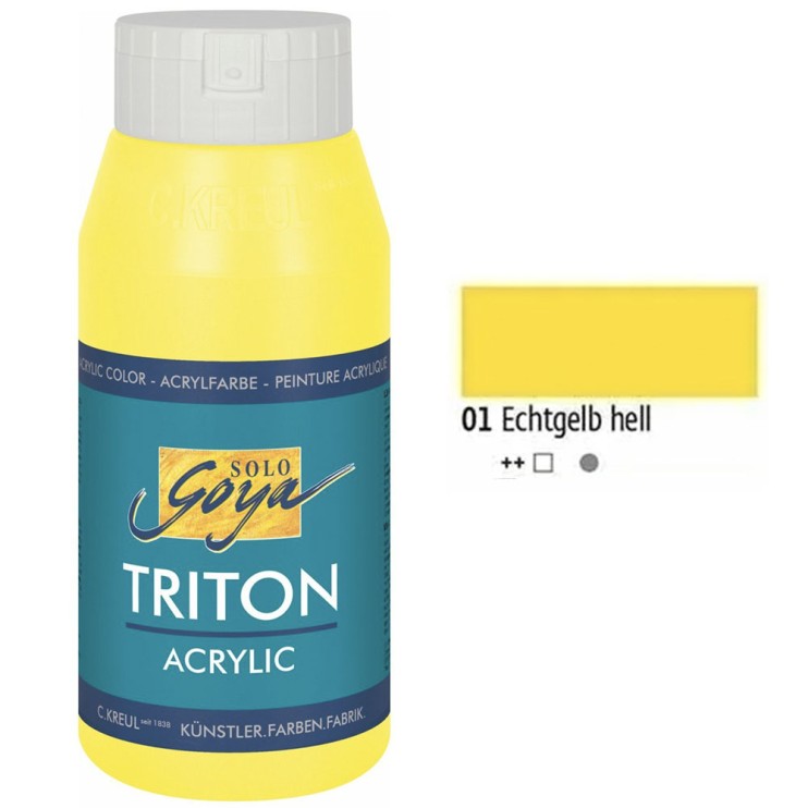 Краска акриловая Solo Goya "Triton" №01 Жёлтый светлый основной, 750мл.