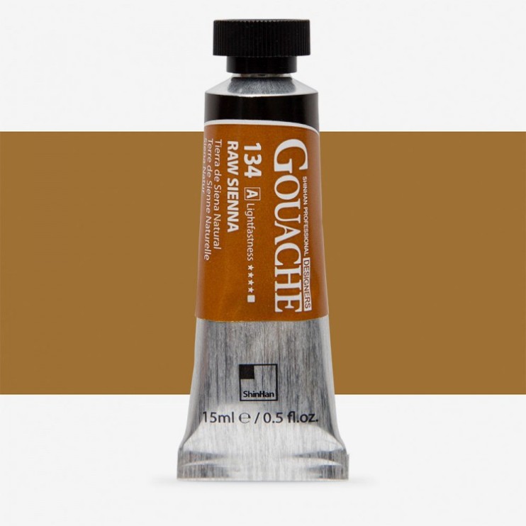 Гуашь Shinhan "Designers GOUACHE" №134(A) Raw sienna (Сиена натуральная), туба 15мл