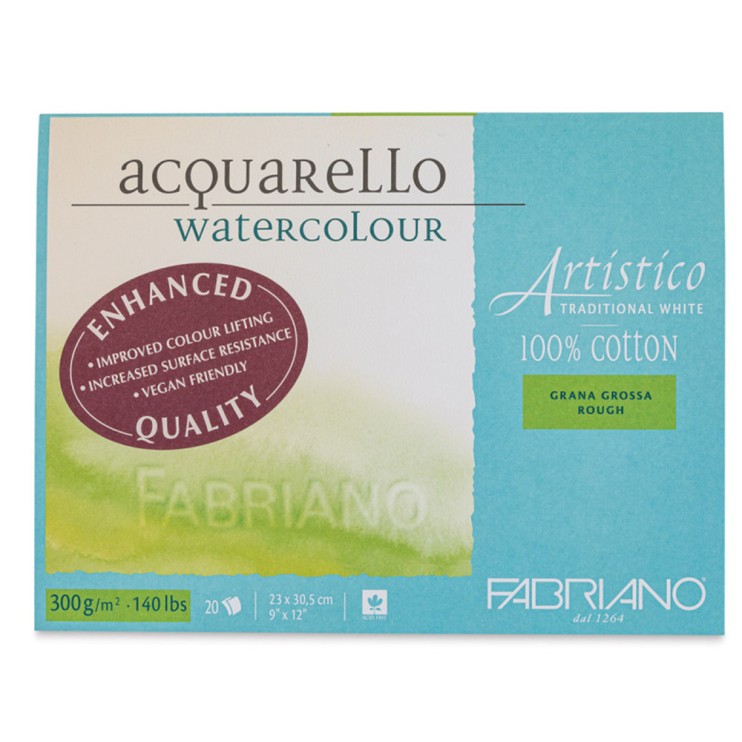 Склейка для акварели Fabriano "Artistico" 23x30,5см, 20л, 300гр/м² (rough)