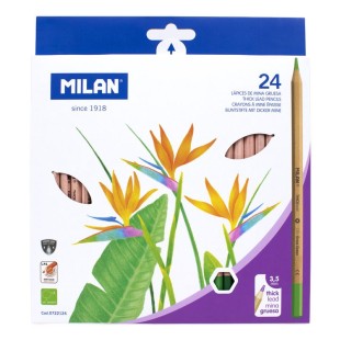 Набор цветных карандашей "Milan" 24 цвета, шестигранные, грифель 3.5мм 