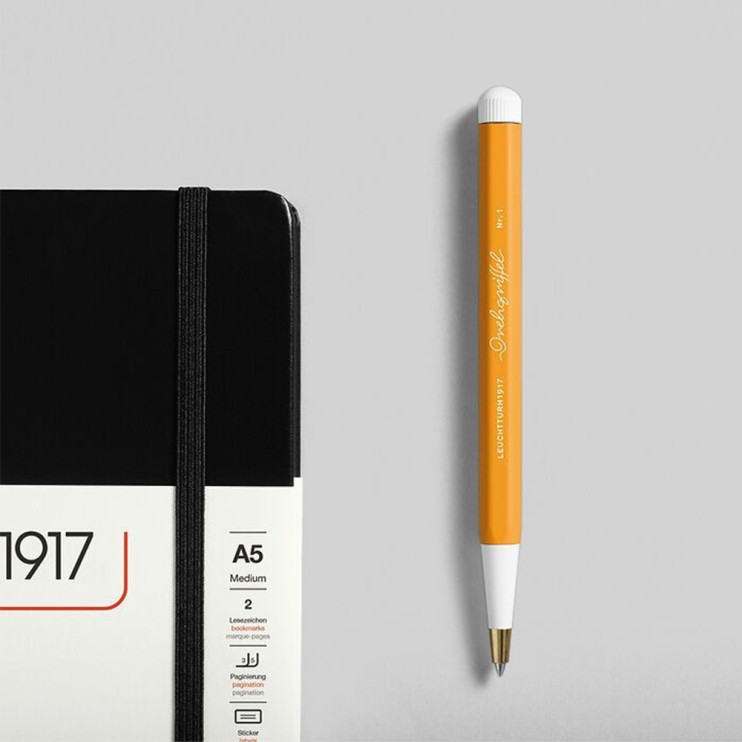 Ручка-роллер Leuchtturm "Drehgriffel Nr.1" чернила чёрные, корпус восходящее солнце