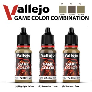 Набор красок для моделизма Vallejo "Game Color" 3 штуки (№061, 062, 063) по 18мл