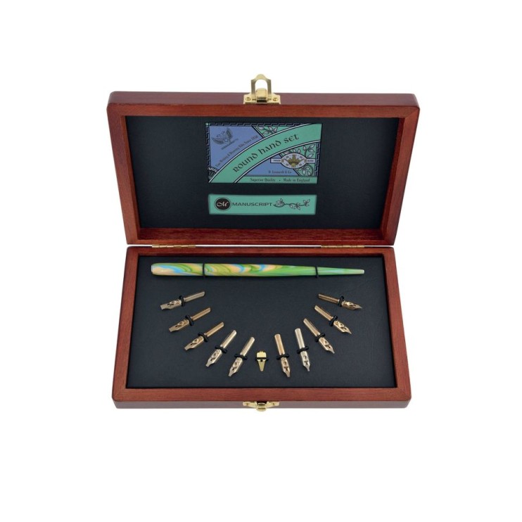 Набор для каллиграфии Manuscript "Round Hand" 13 предметов в деревянной шкатулке