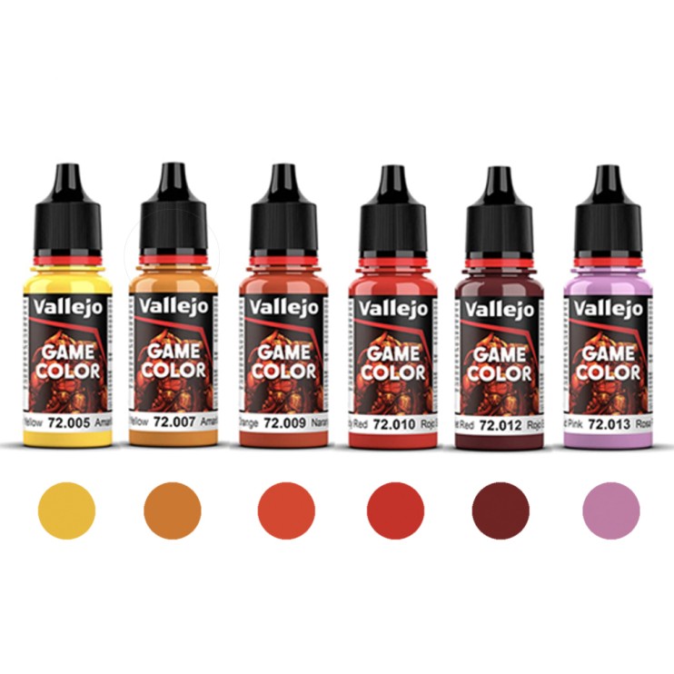 Набор красок для моделизма Vallejo "Game Color" 6 штук (№005, 007, 009, 010, 012, 013) по 18мл