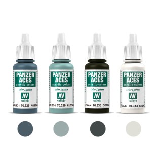 4 краски акриловые "Panzer Aces" №325, 329, 333, 313