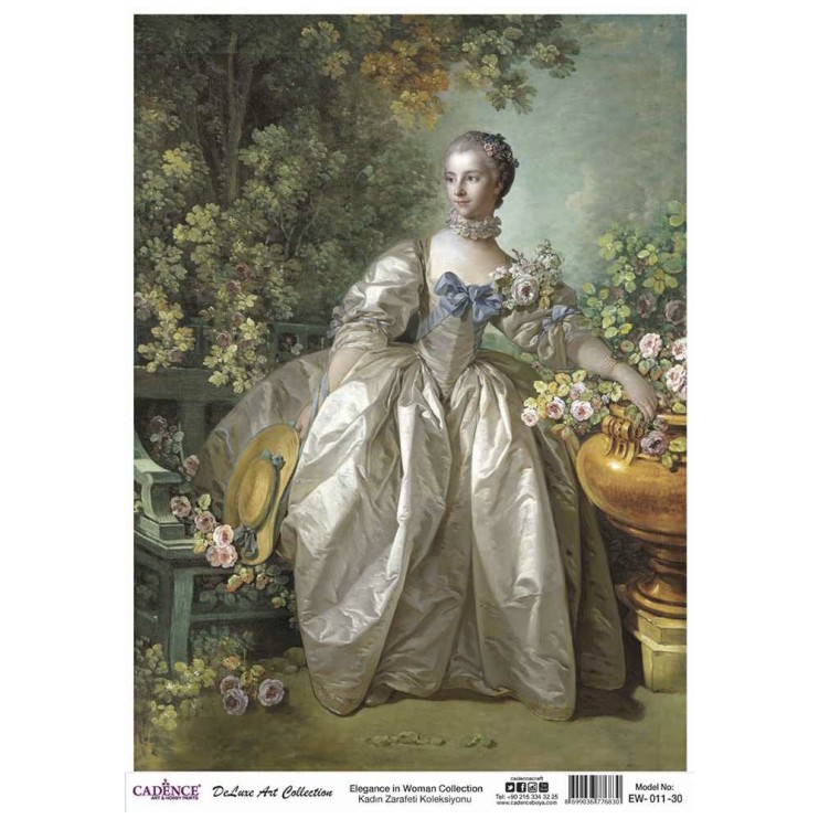 Рисовая декупажная карта "Cadence" 30х42см, EW011