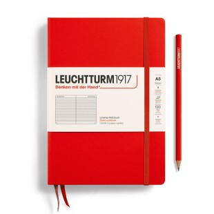 Блокнот в линейку Leuchtturm1917 "Medium" A5, 125л, 80гр/м², твердая обложка, Красный