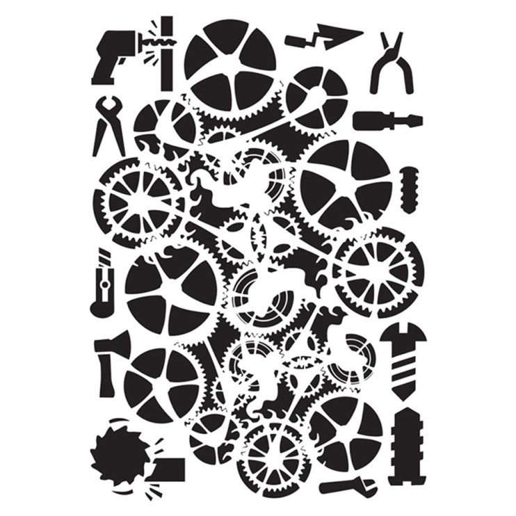 Трафарет 21х30см, MA82 шестеренки