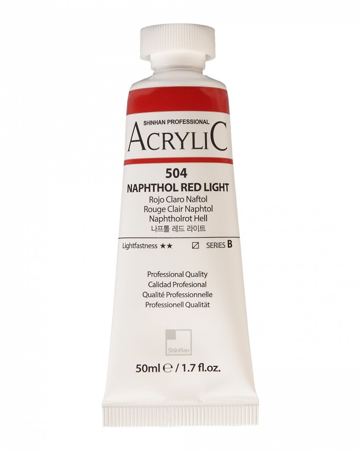 Краска акриловая ShinHan "Professional" №504 Красный нафтол светлый, туба 50мл