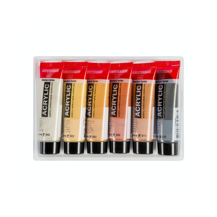 Набор акриловых красок Amsterdam "Metallic" 6 туб по 20мл