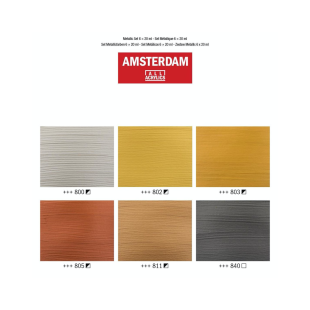 Набор акриловых красок Amsterdam "Metallic" 6 туб по 20мл