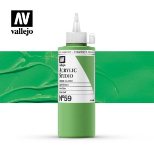 Акриловая краска Vallejo "Studio" #59 Green Light (Светло-зеленая), 200мл