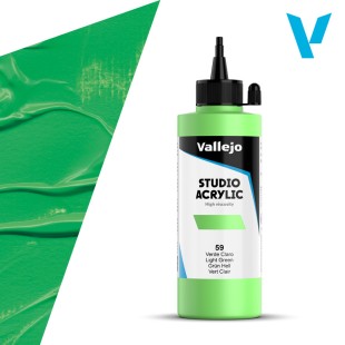 Акрил Vallejo "Studio" 59 Green Light (Светло-зеленая), 200мл