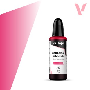 Жидкая акварель Vallejo "Acuarela Liquida" 340 Pink, 32 мл
