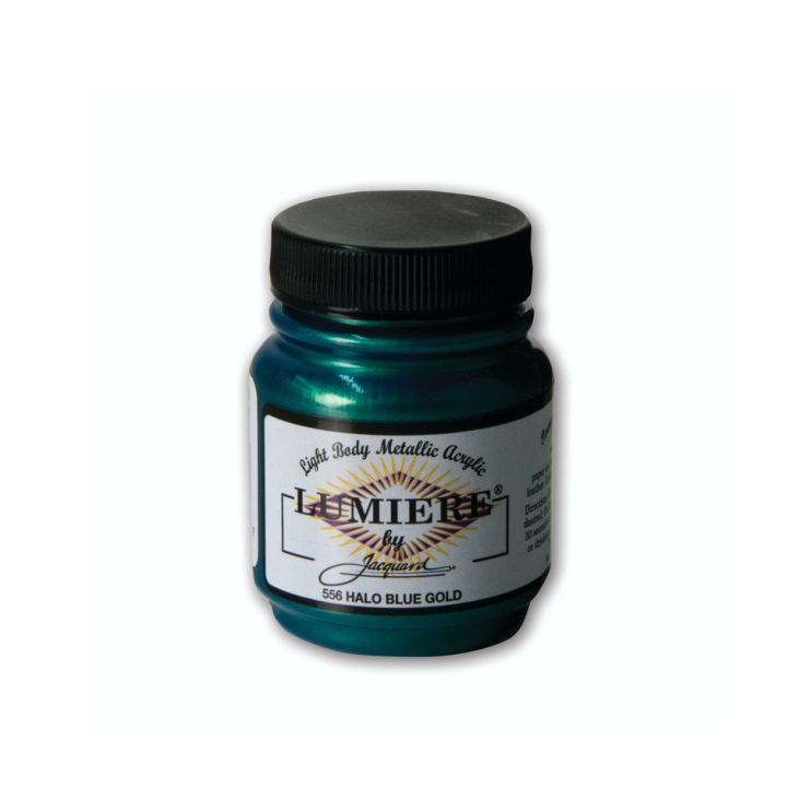 Краска по тканям металлическая "Lumiere" #556 золотисто-голубая (нерастекающаяся)