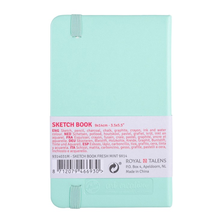 Блокнот для зарисовок Art Creation "Fresh Mint" 9х14см, 80л, 140гр/м² (твердая обложка)
