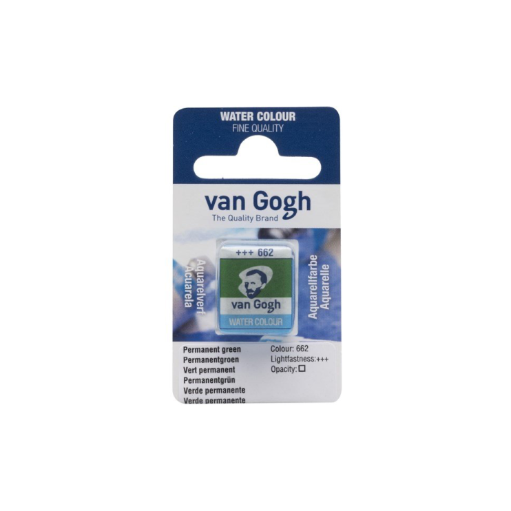 Краска акварельная "Van Gogh" 662 Зеленый устойчивый (кювета)