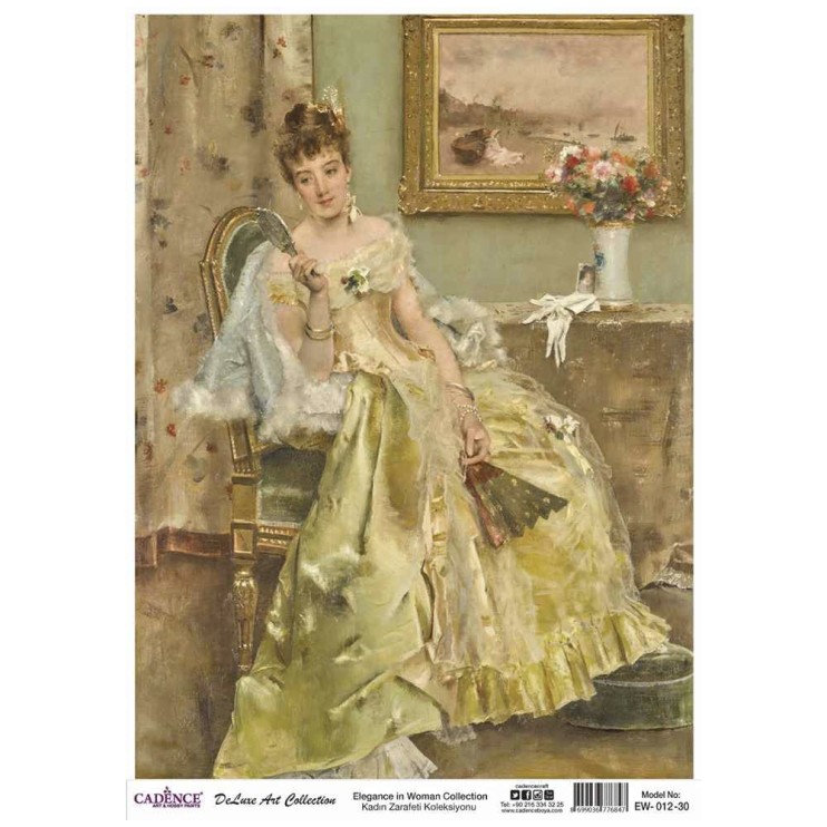 Рисовая декупажная карта "Cadence" 30х42см, EW012