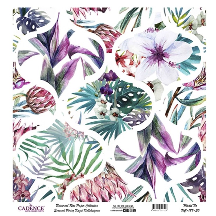 Рисовая карта "White Background" 30х30см, UC179 фон тропики