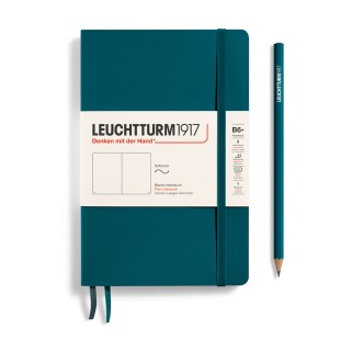 Блокнот без линовки Leuchtturm1917 "Paperback" B6+,61л, 80гр/м², мягкая обложка,Зеленый Океан (359680)