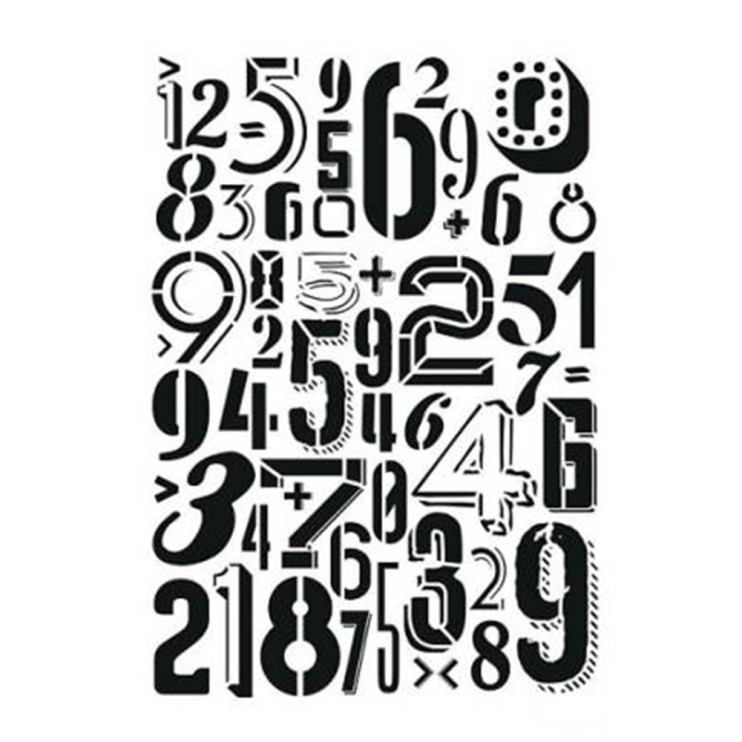 Трафарет 21х30см, MA93 цифры фон