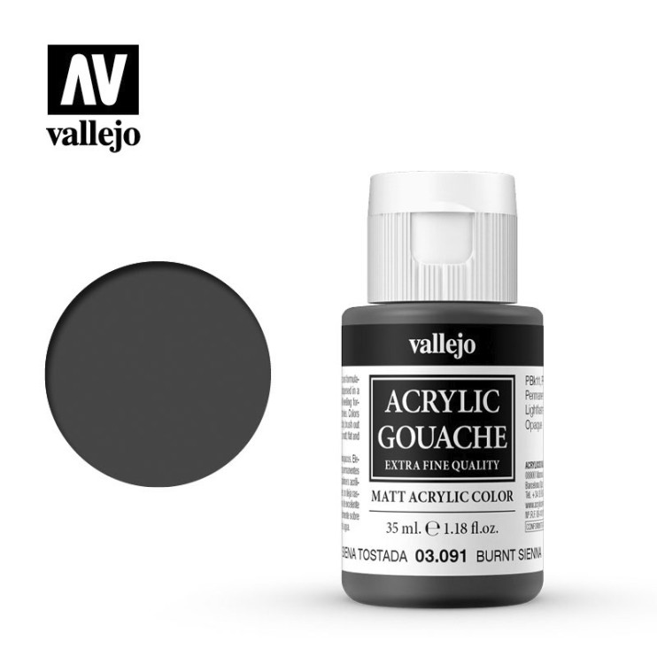 Гуашь-темпера Vallejo "Acrylic Gouache" 06.172 Графит, 35 мл