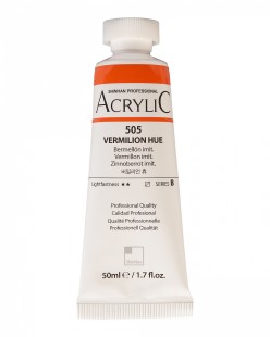Краска акриловая ShinHan "Professional" №505 Киноварь, туба 50мл 