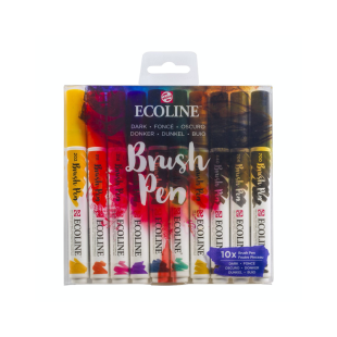 Набор акварельных маркеров "Ecoline" 10 цветов (темные цвета)