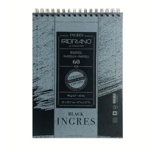 Альбом для пастели на спирали Fabriano "Ingres" 21x29,7см, 60л, 90гр/м², черная бумага (65212971)