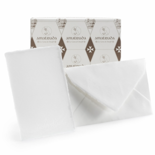 Набор бумаги ручного литья Amatruda "Amalfi" с цветами 10 шт: карточки (11.5х17.5 см) и конверты (12х18 см)