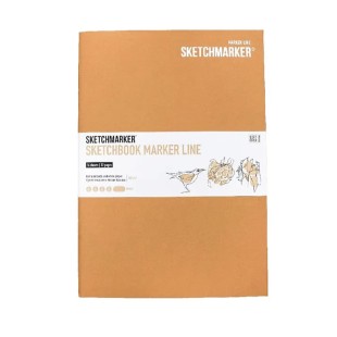Скетчбук Sketchmarker "Marker line" 17,6х25см, 16л, 160г/м2, мягкая обложка, Коричневый 