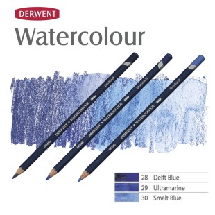 Комплект карандашей акварельных Derwent "Watercolour" Синие оттенки (№28, 29, 30)