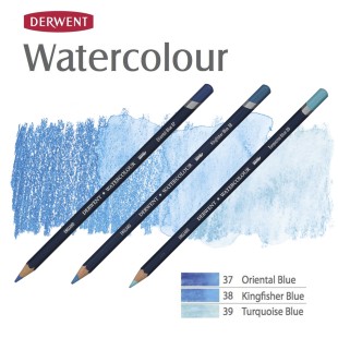 Комплект карандашей акварельных Derwent "Watercolour" Синие оттенки (№37, 38, 39)