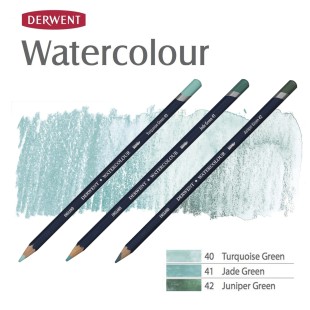 Комплект карандашей акварельных Derwent "Watercolour" Бирюзовые оттенки (№40, 41, 42)