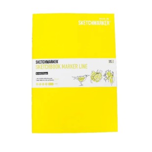 Скетчбук Sketchmarker "Marker line" 17,6х25см, 16л, 160г/м2, мягкая обложка, Лимонный