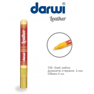 Маркер по коже Darwi "Leather" 2 мм, 6 мл №720 Желтый темный
