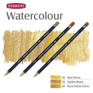 Комплект карандашей акварельных Derwent "Watercolour" Коричневые оттенки (№58, 59, 60)