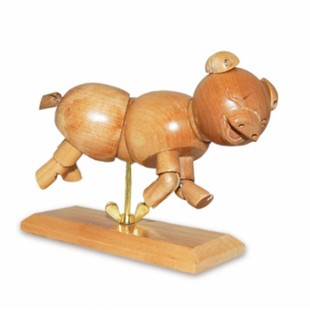 Манекен шарнирный "Свинья" деревянный, 15 см